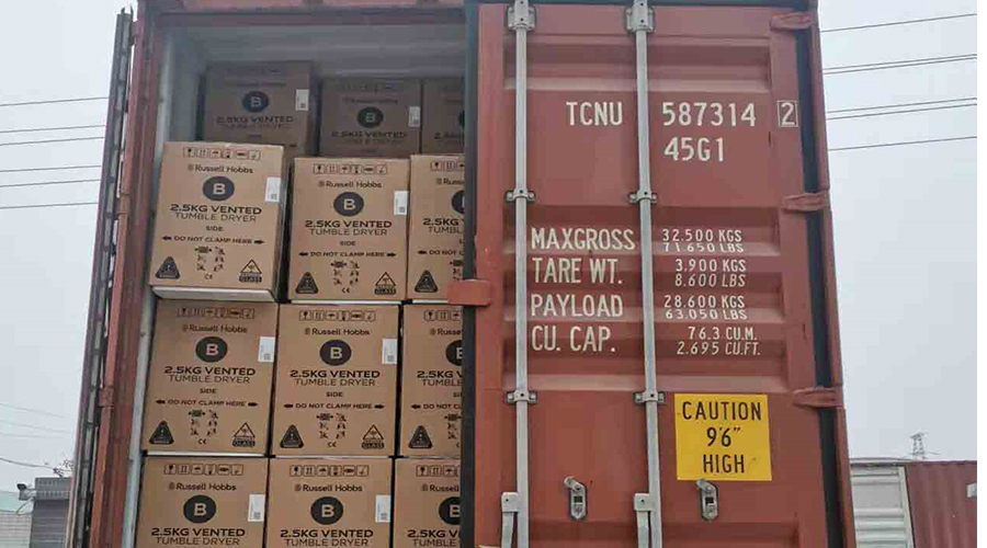 年底沖刺！順利完成英國Russell hobbs客戶的滾筒干衣機出貨