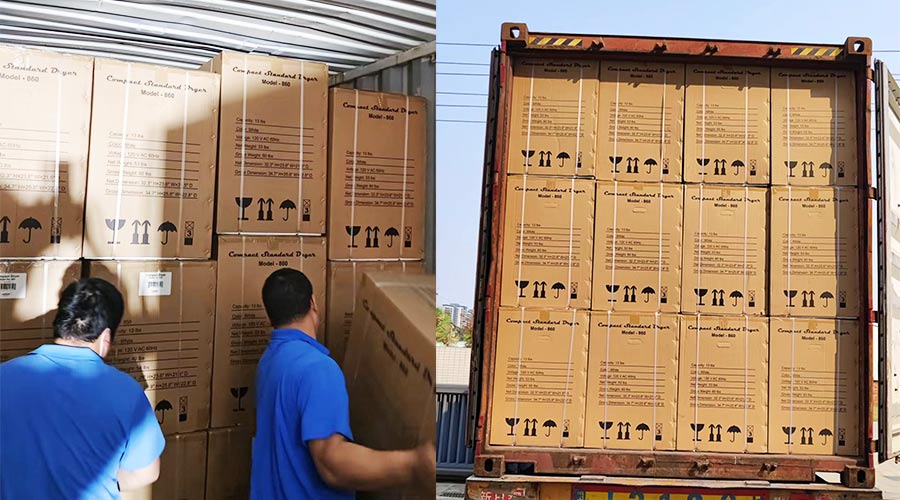 客戶Equator滾筒衣服烘干機快速裝柜完畢  蓄勢待發(fā)！