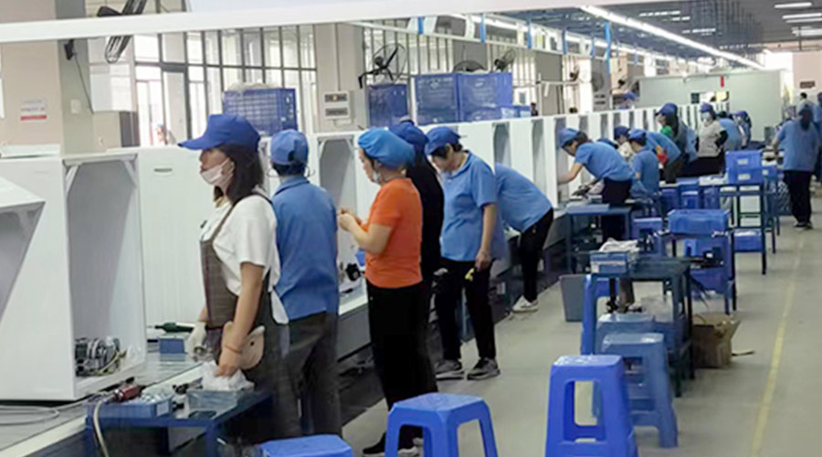 生產(chǎn)實(shí)況！金環(huán)電器開展客戶TCL滾筒衣服烘干機(jī)生產(chǎn)